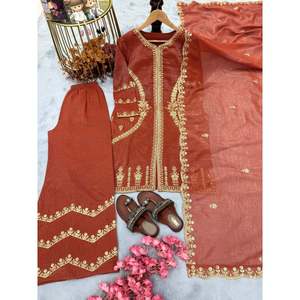Top y Dupatta de diseñador para mujer, ropa de fiesta elegante, aspecto Plazzo - Product Image 2