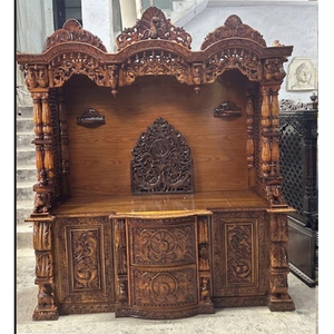 Large Size Designer <b>Mandir</b> for Hindu Pooja Room Traditional Wooden Temple for Home Handcrafted Large Teak Wood Temple Home UK - Product Image 1