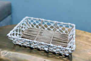 Panier de rangement en corde de papier fait à la main pour organisateur de bac à fruits pour toilette serviettes cosmétiques jouets organisateur de salle de bain - Product Image 3