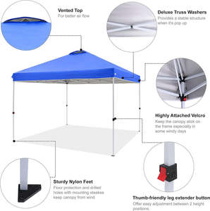 Tente de camping pliable portable robuste pour une personne, avec sac de rangement, en polyester, quatre saisons, pour 1-2 personnes, auvent thermolaqué - Product Image 3