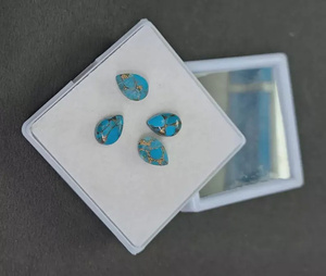 Turquesa azul cobre en forma de pera, cabujón, piedra preciosa suelta para la fabricación de joyas - Product Image 4