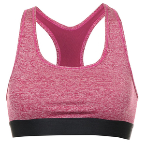 Women's Pink Seamless Sports Bra Spaghetti Strap Scoop Neck Solid Color Yoga Fitness Wear Medium Support - Product Image 5