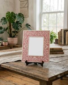 Premium Modern Rustic Ornate Rectangular <b>Frame</b> Bone Inlay Design <b>Black</b> and White Geometric Handmade Wooden Tabletop <b>Photo</b> <b>Frame</b> - Product Image 6
