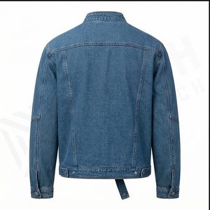 แจ็กเก็ตผ้ายีนส์วินเทจใส่ได้ทั้งชายและหญิงคอตั้งผ้าใบเสื้อคลุมกันหนาวมีซิปปิดสไตล์ฮิปฮอปซักได้ตามต้องการ - Product Image 3