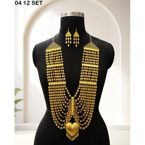Ensemble de collier long plaqué or style français pour femmes, ensemble de bijoux Toulouse, ensemble de bijoux élégant pour soirée, parure de bijoux femme - Product Image 5