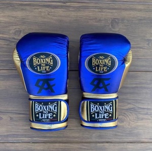 Guantes de MMA de Cuero Vacuno 'No Boxing No Life', con Cierre de Gancho y Bucle, Antideslizantes, Correa de Muñeca Ajustable, para Entrenamiento de Adultos - Product Image 2