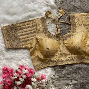 Designer Bridal Wear Heavy Embroidery Work Silk <b>Readymade</b> <b>Blouse</b> - Product Image 2