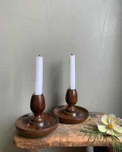 Portavelas de Madera Natural Estilo Wabi Sabi, Portavelas de Madera Hecho a Mano con Forma de Columna, Juego de Portavelas Decorativos para el Hogar - Product Image 4
