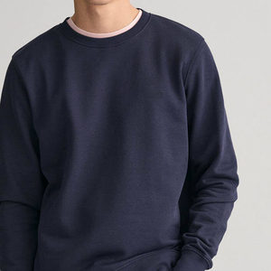เสื้อสเวตเชิ้ตคอกลมสีน้ำเงินกรมท่าสำหรับผู้ชาย ผ้าฟลีซพรีเมียม แขนยาว สวมใส่สบาย ผ้าคอตตอนผสม เหมาะสำหรับฤดูหนาว สไตล์สตรีทแวร์ - Product Image 5