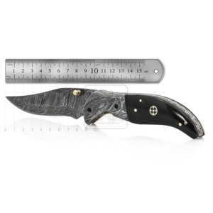 Couteau pliant artisanal en acier Damas, modèle DD-FK-536, idéal pour la chasse, le bushcraft et le camping, multi-outils avec clip – Vente flash - Product Image 4
