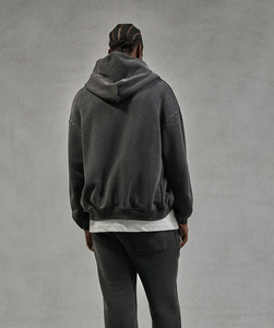 Nueva Sudadera con Capucha Oversize para Hombre Estilo Urbano, Lavado Ácido, 400GSM, Ajuste Holgado, Cremallera, Logotipo Personalizado, Proveedor Mayorista, Calidad Premium, Venta al por Mayor - Product Image 4