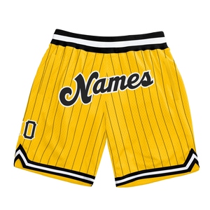 Wholesale Direct OMMIZ INDUSTRY Best Selling Custom Black <b>Old</b> Gold-White Authentic Throwback Basketball <b>Shorts</b> - Product Image 2
