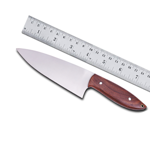 Cuchillo de Chef UM STEEL de Acero de Damasco Hecho a Mano, Hoja de Acero Inoxidable 440C de 7 Pulgadas, Funda de Cuero, Acabado de Alto Brillo, Ajustable - Product Image 1