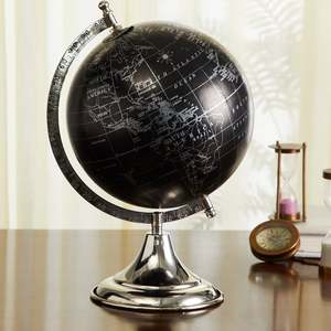 Globo Terráqueo Decorativo con Impresión en Cobre sobre Base de Acero con Elegante Soporte Plateado, Globo Terráqueo Moderno para el Hogar u Oficina - Product Image 1