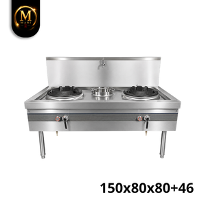 Estufa de gas doble de alta resistencia para wok chino, equipo de cocina comercial de acero inoxidable para restaurantes. - Product Image 1