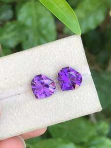 Paire de pierres précieuses améthystes naturelles en forme de cœur, ensemble assorti pour la fabrication et la collection de bijoux - Product Image 6