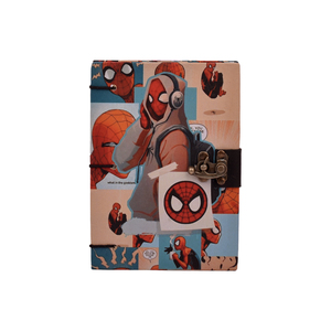 <b>A5</b> Superhero Comic Style Handmade 100 Pages Notebook Lock <b>Diary</b> Trendy Cartoon Design Journal Eco Friendly Premium Writing Book - Product Image 1