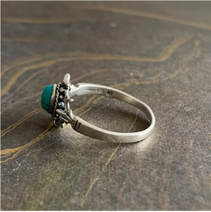 Trendy Vintage Style <b>Turquoise</b> <b>Ring</b> 2.2g Fine Quality Silver 925 Designer Jewelry Collection for Unisex JAIPUR SILVER - Product Image 5