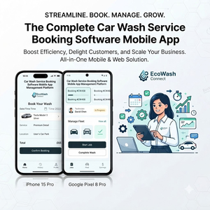 Software de Reserva de Lavado de Autos, Desarrollo de Aplicaciones Móviles, Programación Automatizada, Gestión de Clientes, Alertas Push para Android, iOS y Web - Product Image 1