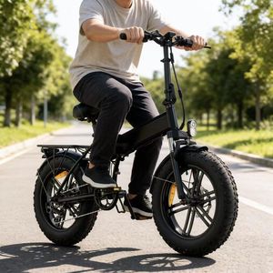 Batterie au lithium 48V 13Ah, cadre en alliage d'aluminium, pliable, pneus larges 20*4, freins à disque avant/arrière, 7 vitesses, moteur sans balais, vélo électrique urbain - Product Image 5