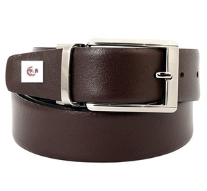 Ceinture en cuir de vachette véritable pour hommes de haute qualité bicolore marron décontracté réglable vente en gros - Product Image 2