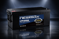 Batería NEWMAX LiFePO4 12.8V 200Ah de estado sólido coreana, 5000 ciclos, ligera, sin mantenimiento, para energía solar/UPS/RV/marina/carritos de golf