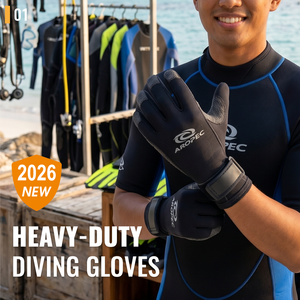 AROPEC 2026 Nouveaux gants de plongée en néoprène de 3 mm avec Kevlar, paume et doigts renforcés, sangle réglable à boucle-velcro - OEM/ODM/OBM - Product Image 2