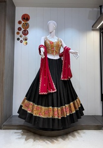 <b>Women</b> <b>Lehenga</b> Choli Set Pure Cotton Embroidered Reversible Festive Outfit Wedding and Diwali Wear - Product Image 4