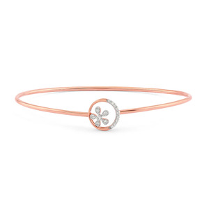 Textured Geometric Link Diamond <b>Bangle</b> <b>Bracelet</b> - Product Image 4