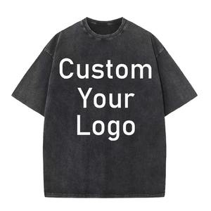 Camiseta de Algodón con Lavado Ácido de 260g, Logotipo Personalizado, Manga Corta, Estilo Vintage, Oversize, Streetwear para Hombre y Mujer - Product Image 5