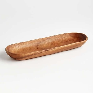 Modern Wooden Bowl Printed Pattern Decorative Serving Bowl Stylish <b>Table</b> Decor Handmade Wood Storage Bowl Home Use - Product Image 3