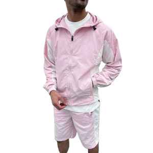 Ensemble de survêtement coupe-vent personnalisé avec logo pour homme, short cargo, ensemble de jogging, t-shirt, short, survêtement en nylon coupe-vent pour homme - Product Image 2