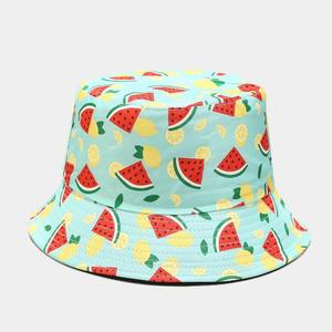 Chapeau seau unisexe à imprimé fruits, toile de coton, printemps-été, plage, décontracté, 56-58 cm - Product Image 3