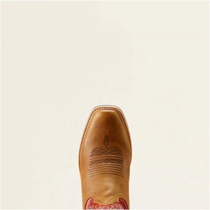Bottes de cowboy western en cuir pour hommes, à tige haute, brodées, à bout large, style désert, avec logo personnalisé, unisexe, de haute qualité, vente en gros - Product Image 5