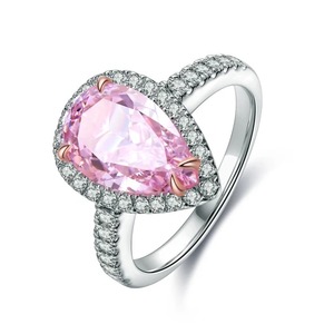 Anillo de Plata de Ley 925 con Diamante Cultivado en Laboratorio, Corte Pera, para Mujer, Anillo de Compromiso de Lujo, Joyería Elegante para Boda - Product Image 2