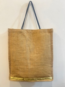 Jute Shopping <b>Bag</b> <b>Medium</b> <b>Size</b> Zipper Closure Shoulder Handle Groceries Use - Product Image 1