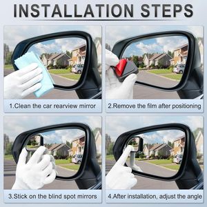 2 Pezzi Specchietti Retrovisori Auto Grandangolari Convessi in Vetro HD con Scocca in ABS, Universali Regolabili, Specchietti Angolo Cieco a Ventaglio - Product Image 2