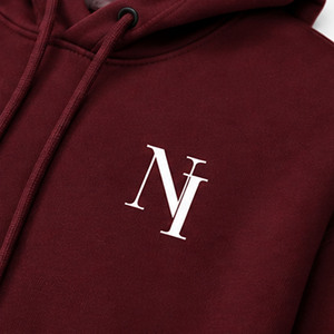 Women Cropped Hoodie <b>Maroon</b> Solid Color Long Sleeve Hooded Sweatshirt Casual Autumn Wear Embroidered Design Sweatshirt - Product Image 5