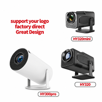 Projecteur de cinéma portable HY300 Pro Android 11, 2 Go de RAM, 16 Go de ROM, 160 lumens ANSI, prise en charge 4K, courte focale pour usage domestique