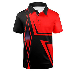 Embroidered Anti-Wrinkle <b>Button</b> Collar Short Sleeve Knitted Polyester/Cotton Custom Men's Golf Shirt - Product Image 1