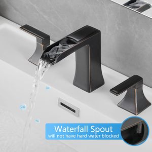 Rubinetto da Bagno ORB a 3 Fori con Scarico a Scomparsa, Maniglia a Doppia Leva, 8 Pollici, per Lavabo e Doccia - Product Image 4