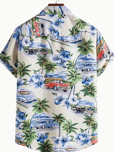 Camiseta de Playa con Logotipo Personalizado al por Mayor, Estampado Tropical Hawaiano, Fabricante OEM, Marca Privada, Camisetas de Playa para Hombre, Transpirables, de Algodón - Product Image 4