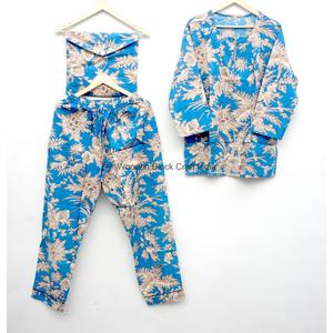 Women 2-Piece Pajama Set Printed Floral Pattern Full Sleeve O-Neck Soft Non Woven Summer 100% Cotton Pajama Sets Night Wear - Product Image 6