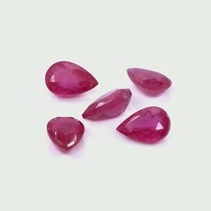 Rubis naturels de Bangkok, formes poire calibrées 7x9mm, pierres précieuses de rubis naturelles facettées en vrac pour la fabrication de bijoux, prêtes à l'emploi - Product Image 4