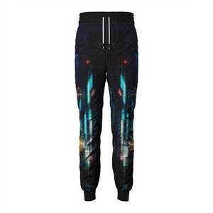 Men's Dripping Print Sweatpants Elastic Waist Drawstring Casual Spliced Design Black White Polyester Autumn Wear - Product Image 3