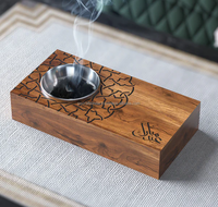 Brûleur d'encens traditionnel arabe en bois d'acacia indien, parfum Fraise, Musc, Fleur d'Oranger, Anis étoilé couleur naturelle
