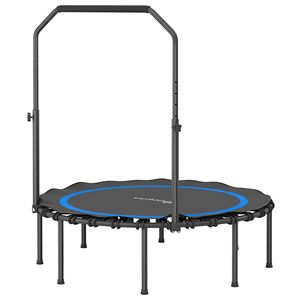 45-Inch Foldable <b>Mini</b> Rebounder <b>Trampoline</b> with Adjustable Handle Bar Indoor Outdoor Blue for Adults - Product Image 1