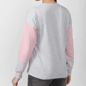 Sweat-shirt à col rond à manches longues pour femme, design asymétrique, décontracté, brodé, hiver, rose, gris, tricoté - Product Image 5