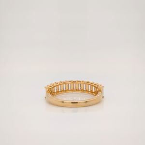 Bague de Fiançailles et de Mariage Chrétienne Demi-Éternité Lurba Jewels en Moissanite Taille Émeraude 1,45 Carat, Sertie Pavé Tendance, Or Jaune Massif 14K - Product Image 3