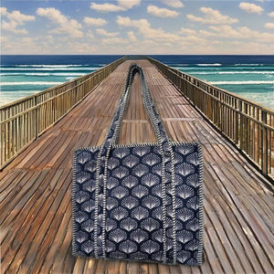 Sac fourre-tout artisanal style vacances, couleur unie, fermeture éclair, design spacieux, sac à bandoulière pour femme, en tissu matelassé, grande taille - Product Image 1